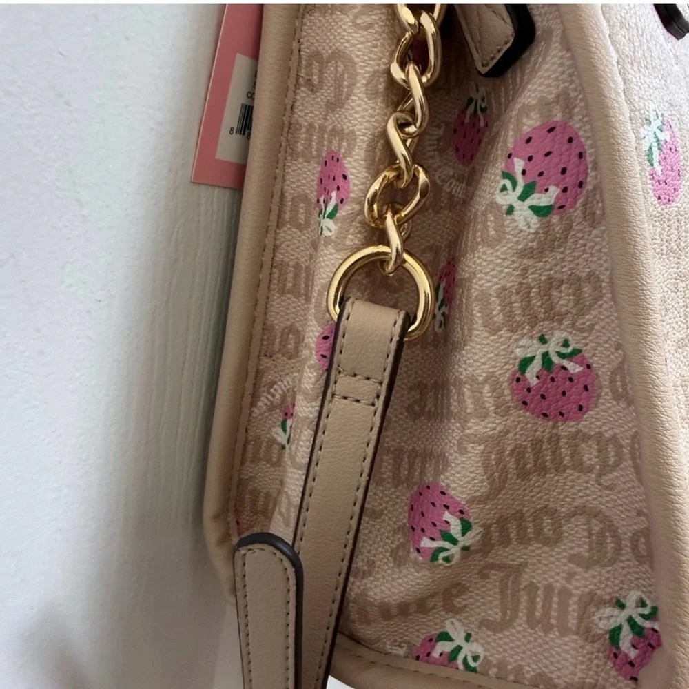 NWT Juicy Couture Berry Sweet Mini Bag in Sandstone/Pink